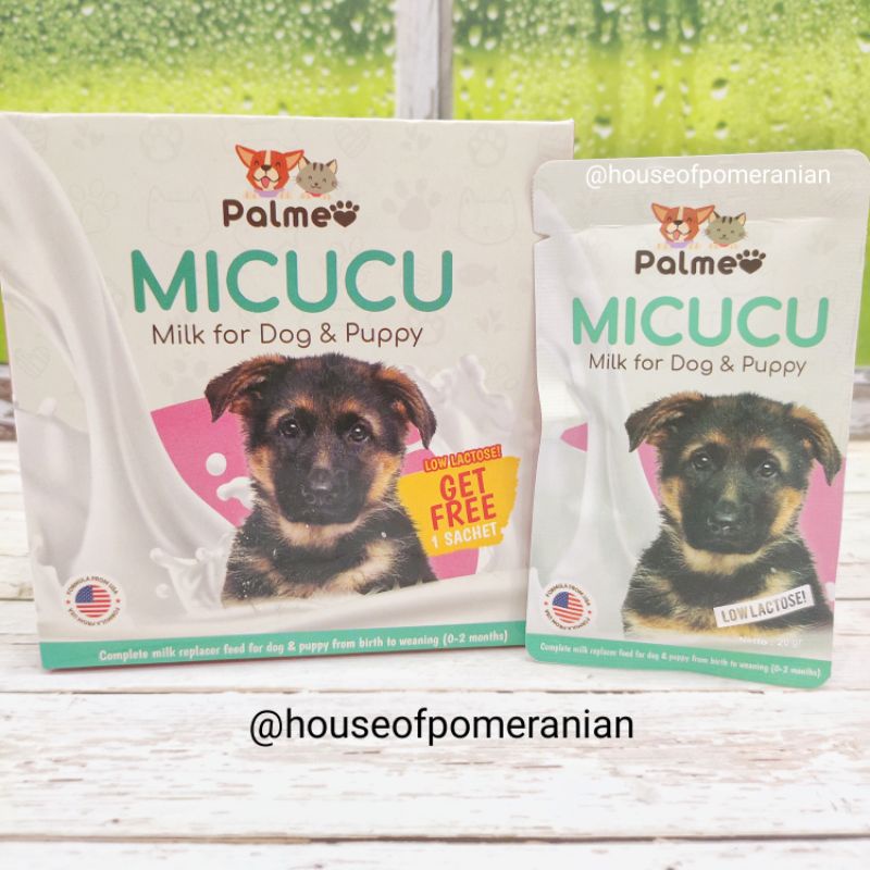 susu anjing MICUCU palmeo 20gr dog puppy milk replacer low lactose