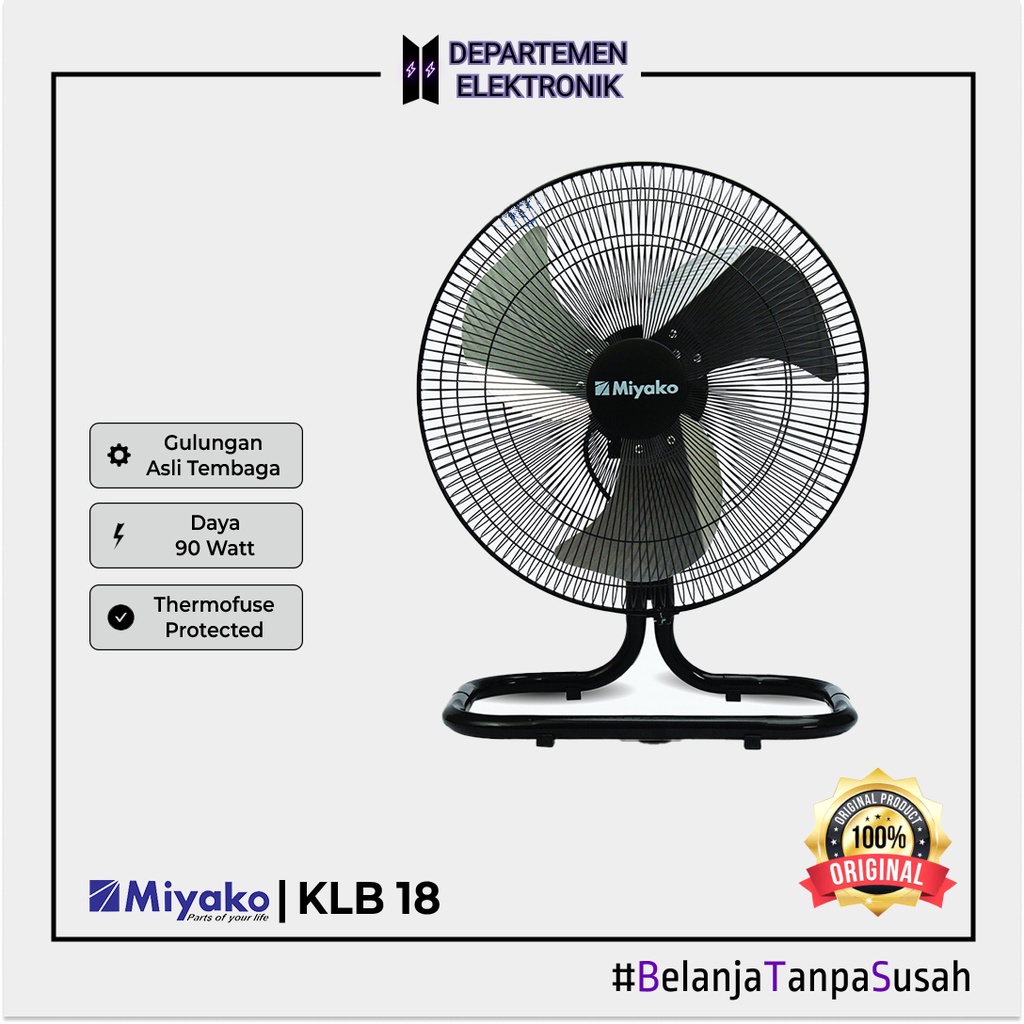 MIYAKO Kipas Angin Lantai 18 Inch KLB 18 / Floorfan - Garansi 1 Tahun