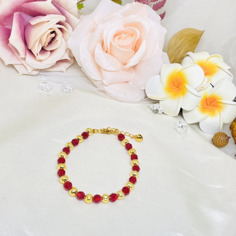 Gelang permata warna combinasi emas Xuping