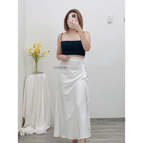 Gystore Rok Serut Wanita Vanesia | Rok Wanita Serut-White