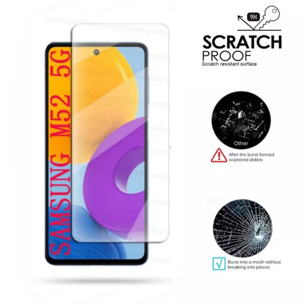 PROMO Tempered Glass Bening  SAMSUNG M52 5G Full Layar Screen Guard Protector Antigores Kaca