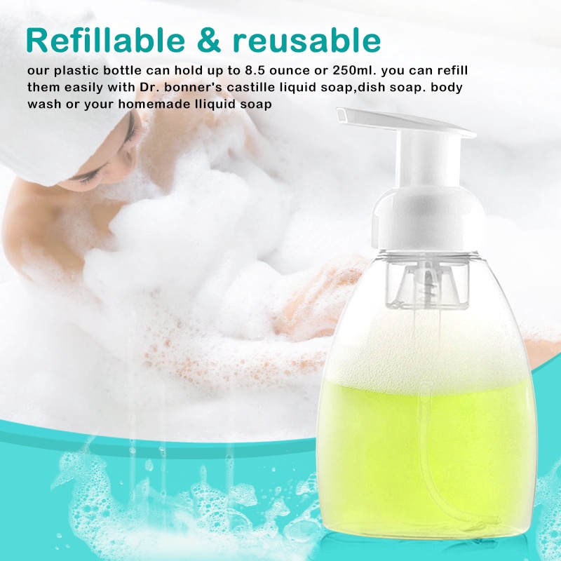 Wholesale 300ml Clear Foam Pump Bottle / Bathroom Soap Foaming Bottles / Household Blister bottle / Shampoo Lotion Holder