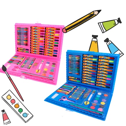 

PALING LARIS Coloring Set 86in1 ( Alat Menggambar & Mewarnai - Pensil Warna, Crayon, Spidol, Cat Air )