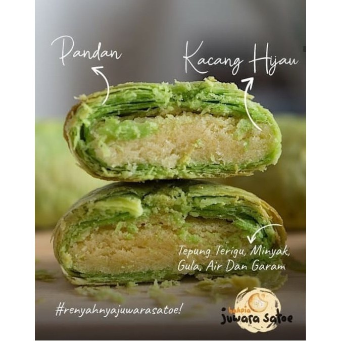 BAKPIA JUWARA SATOE [ Isi 10 ] Bakpia Kacang Hijau Pandan - Oleh Oleh Khas Jogja