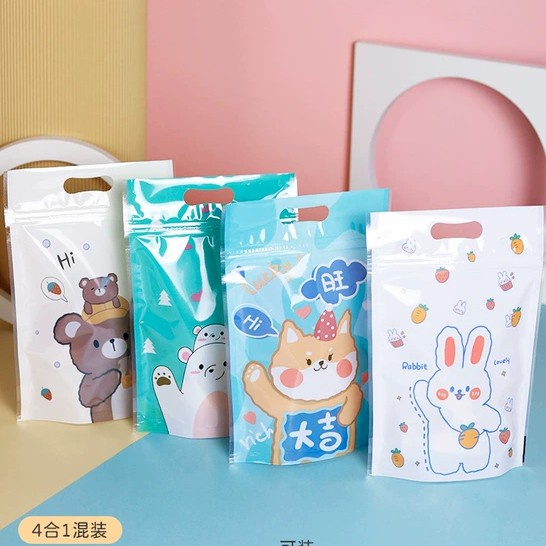 cute cookies candy zip lock packaging bag 15x23cm kantong bungkus kue