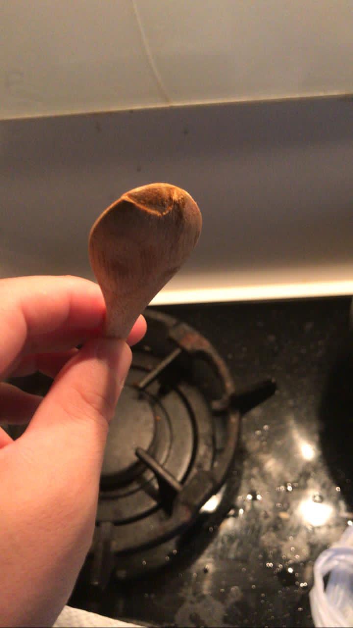 Sendok Teh Kayu Mahoni 10cm