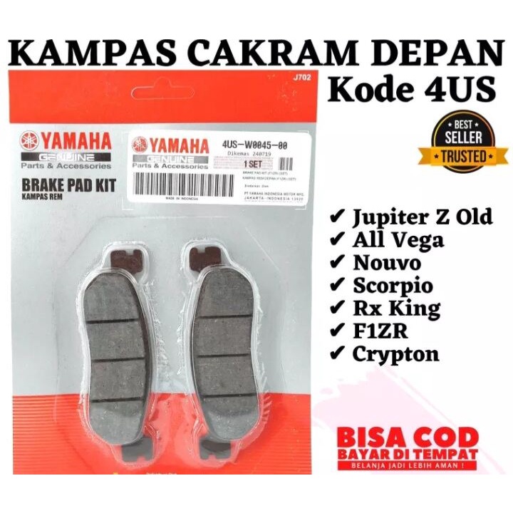 Kampas rem cakaram depan jupiter z kampas depan rx king kampas depan king dispad depan jupiter z bur