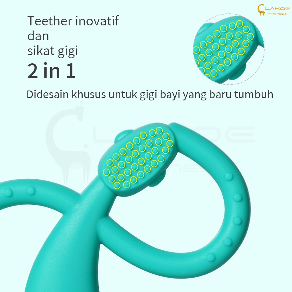 LAKOE Teether bayi silikon / gigitan bayi model monyet / molar stick bayi BPA Free