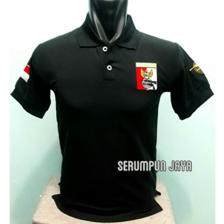 KAOS PERBAKIN HITAM - KAOS KERAH PERBAKIN HITAM - KAOS POLO PERBAKIN FULL BORDIR