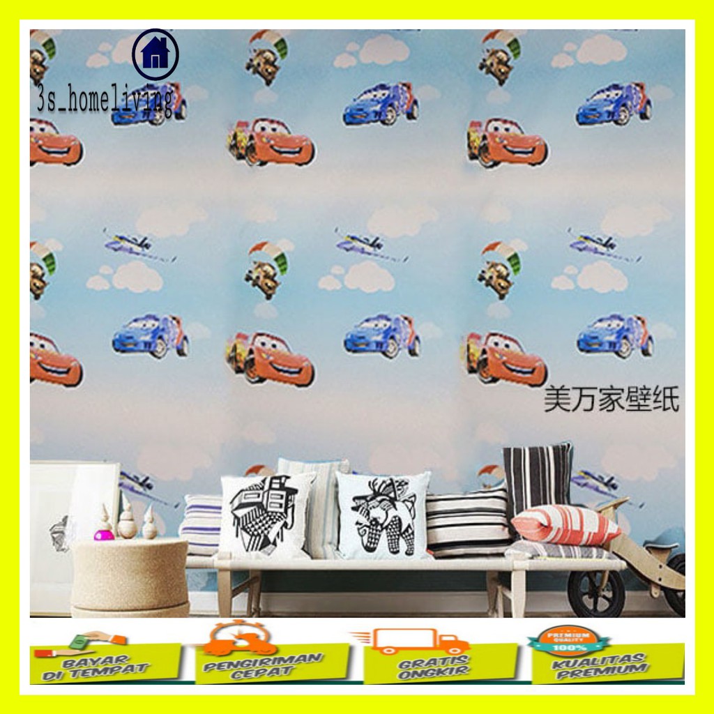 (COD) Wallpaper Dinding Cars / Wallpaper / Wallpaper Karakter / Wallpaper Kartun 500