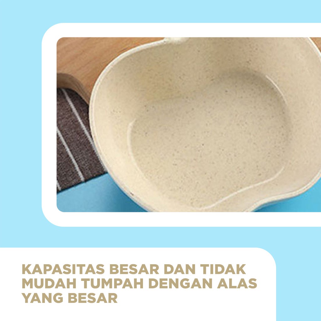 Mangkok bentuk Apel Wheat Straw Bowl | Mangkuk Plastik Microwave Warna Warni | Apple Bowl