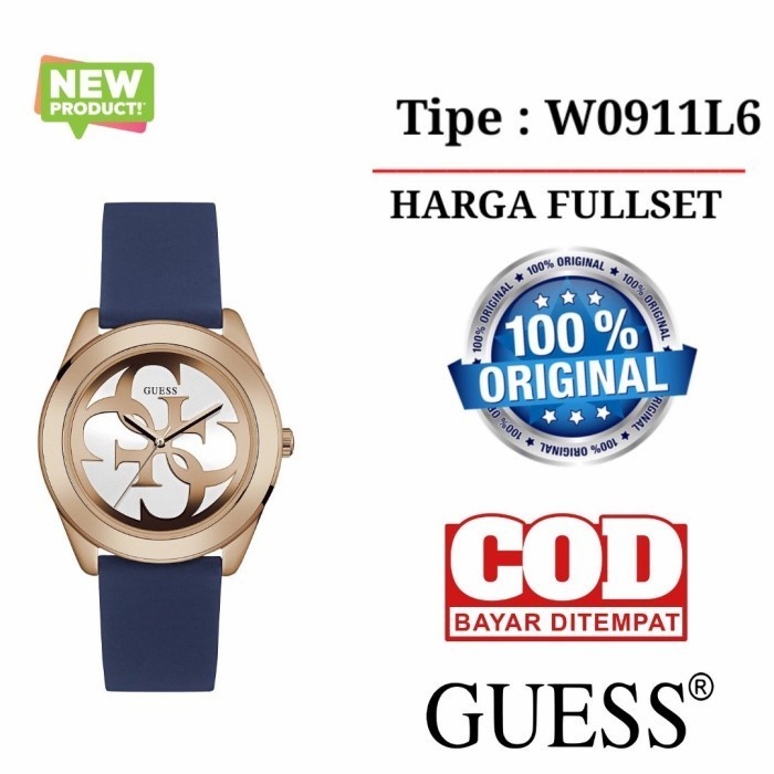 Jam Tangan Wanita Merk Guess Original All Stainless W0911L6