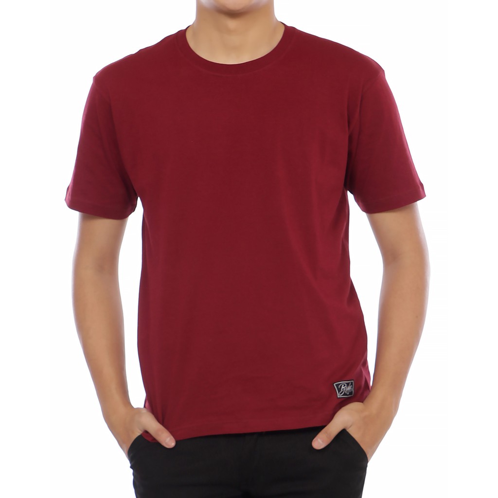 Kaos polos combed 30s maroon Yang Lagi Hits