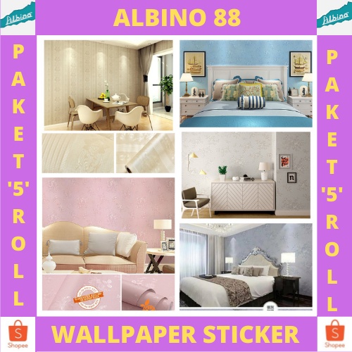 Terbaru Paket 5 Roll Wallpaper Stiker Dinding _ Wallpaper Sticker Dinding Motif Embossed _ Wallpaper Sticker Dinding Dekorasi _ Wallpaper Sticker Dinding Hight Quality Premium Best Seller Penjualan Terbanyak Bisa COD