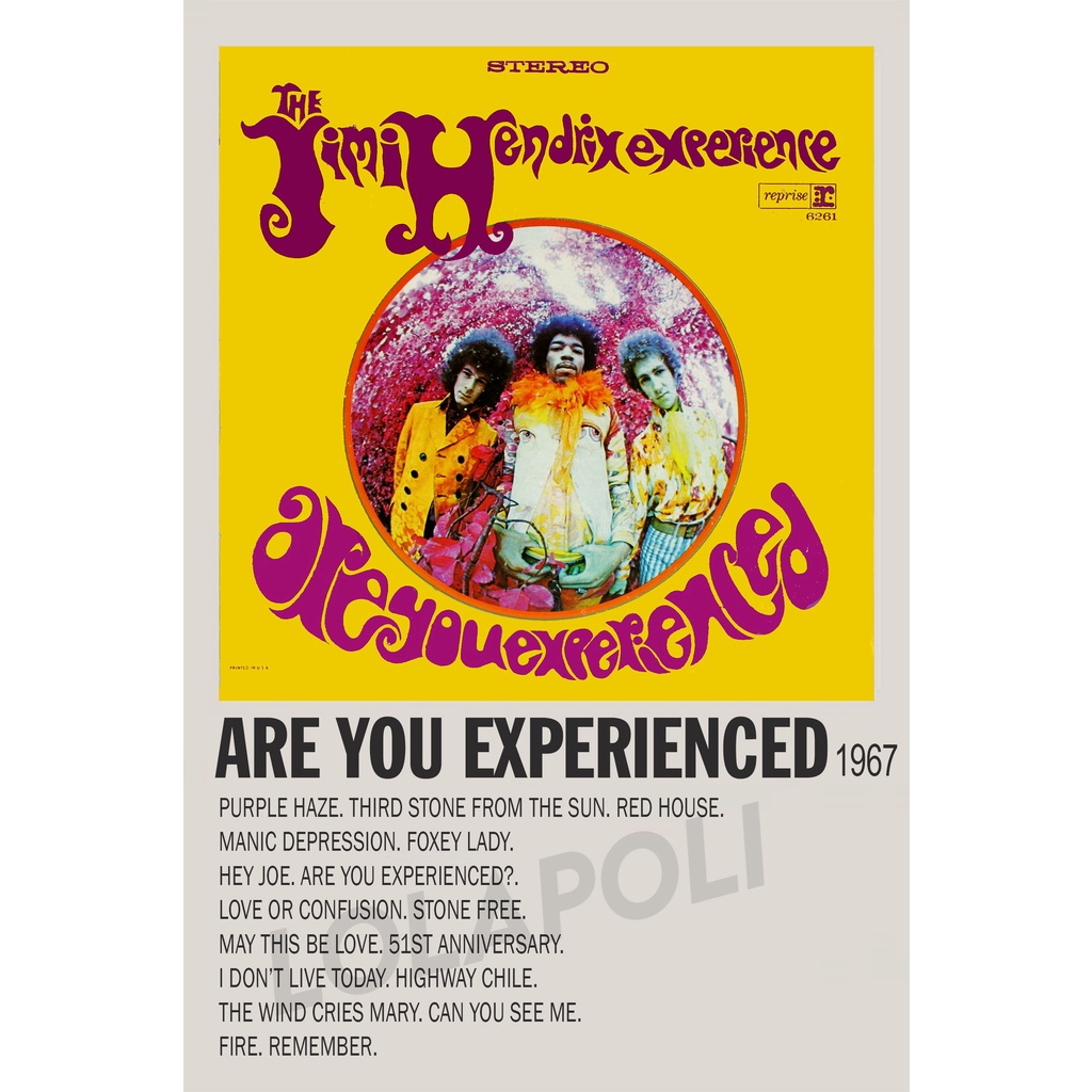 Poster Cover Album Are You Experienced - Jimi Hendrix