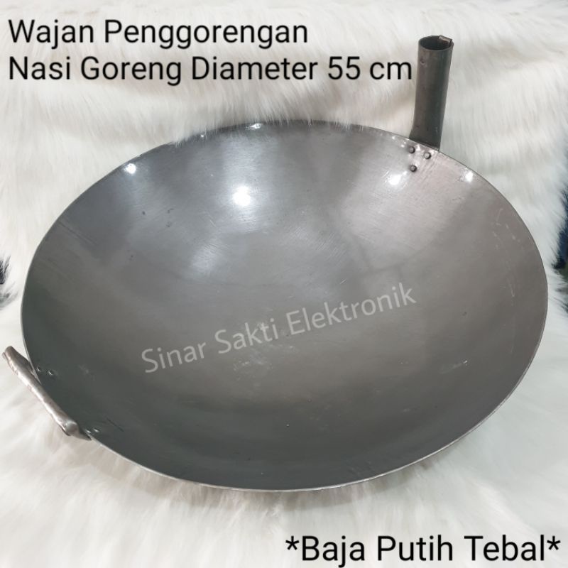 Wajan Nasgor Nasi Goreng diameter 55cm 55 cm Penggorengan Besar Dari Baja Putih