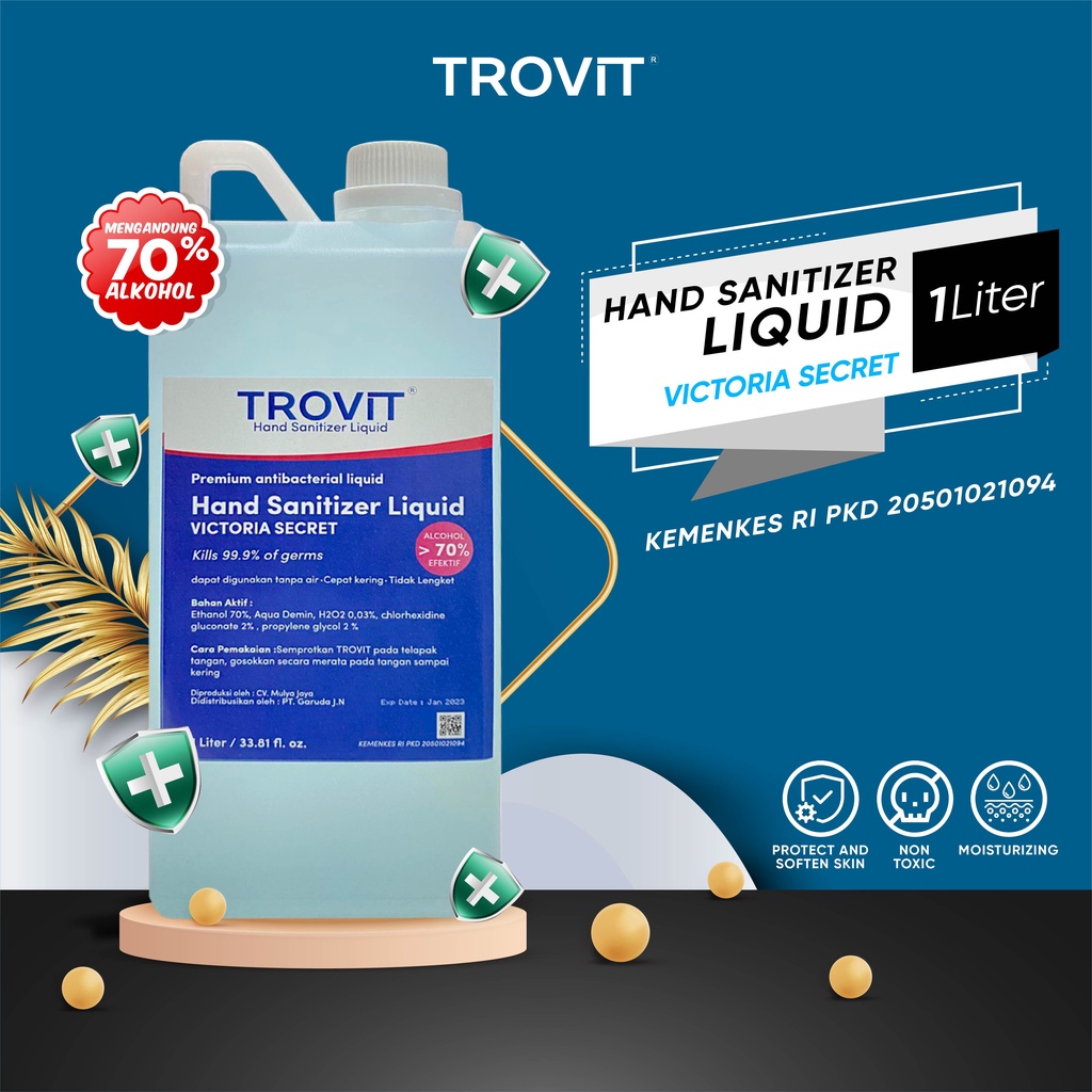 [Best Seller] Hand Sanitizer Trovit Cair/Liquid 1 Liter