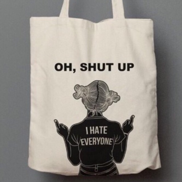 Tote Shut Up ( Trend untuk sekolah &amp; Jalan jalan )