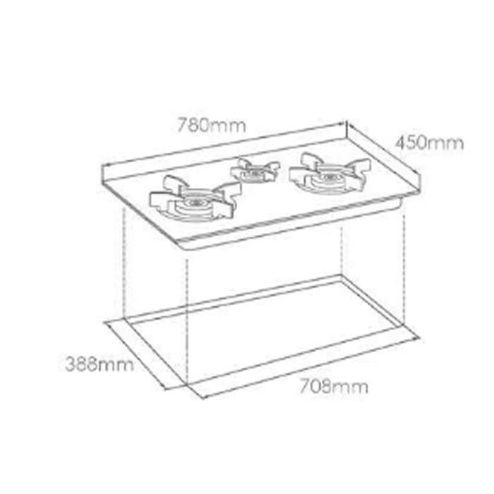 FOTILE Kompor Tanam Kaca 3 Tungku GHG78312 - HOB BUILT-IN