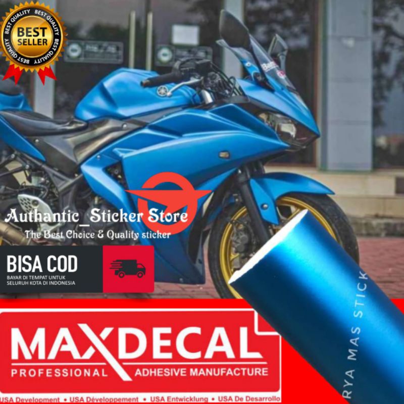 Stiker skotlet metalik krom Biru muda sticker scotlite motor mettalic chrom doff biru muda maxdecal