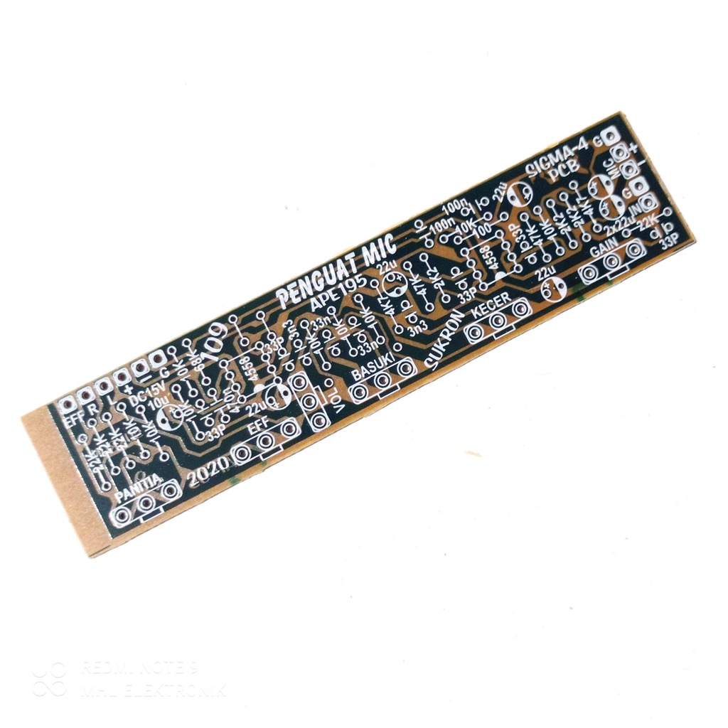 PCB Mixer Penguat Mic 5 Potensio Preamp MIC APE195 109