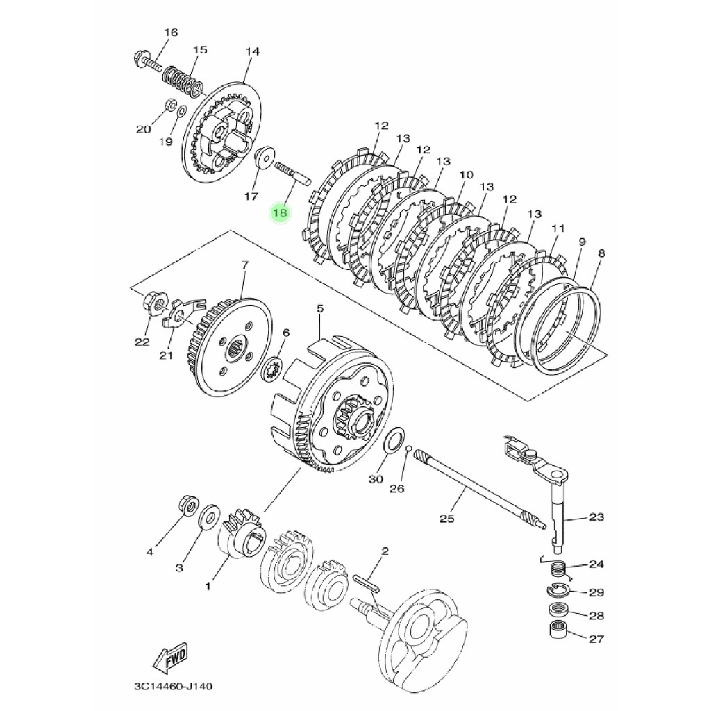 baut as stut stud kopling vixion old lama ovi 3C1-E6356-00 original yamaha