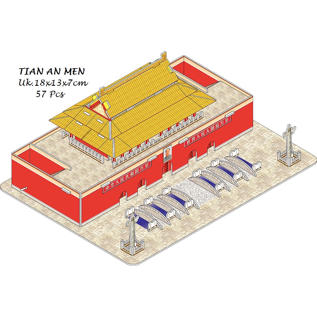 Puzzle 3D DIY bahan foam &amp; paper Tourist Attraction mainan puzzle edukasi anak (kado,pajangan,dekorasi)