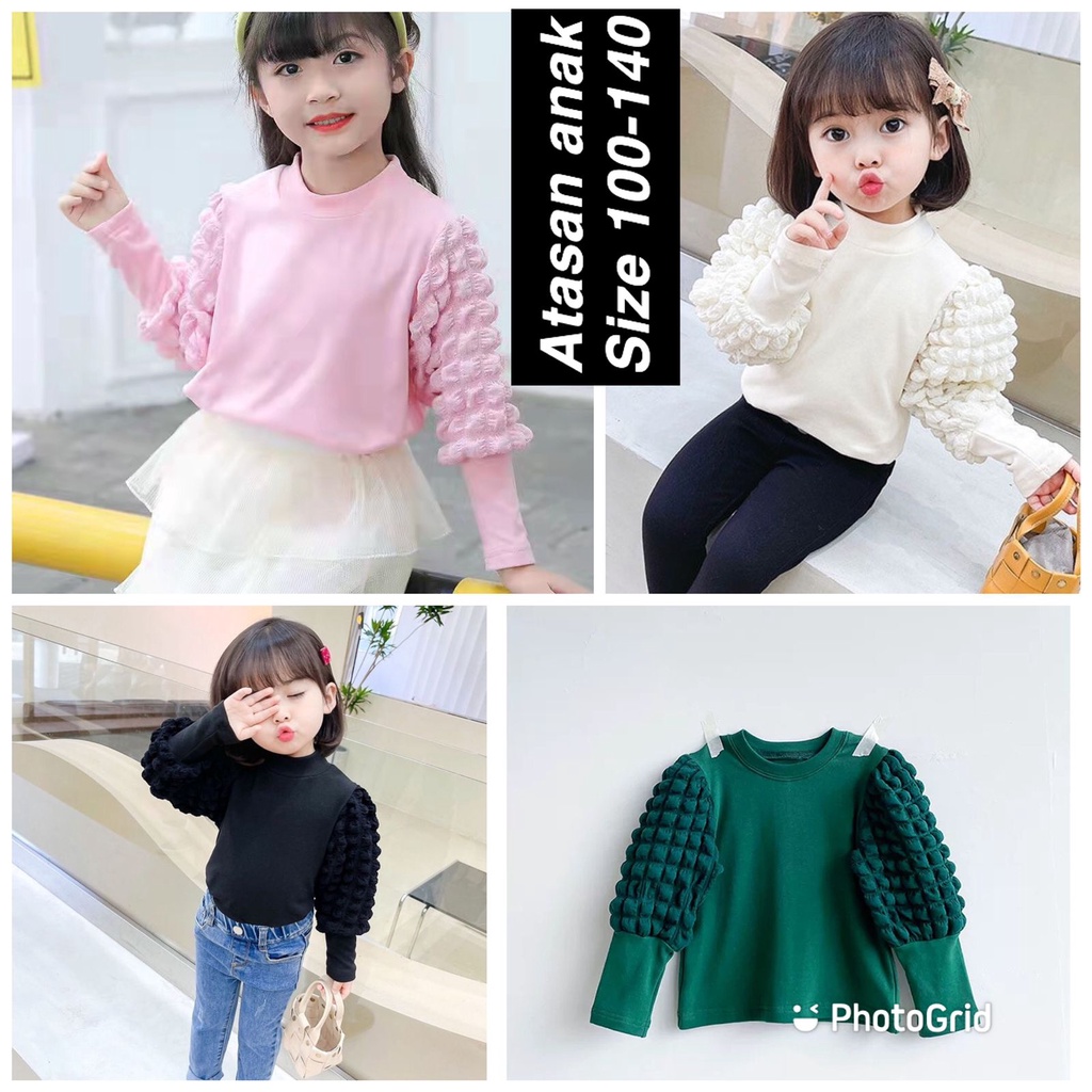 (LOLI-JKT) AT-07 ATASAN ANAK CEWEK POLY POLOS 100-140