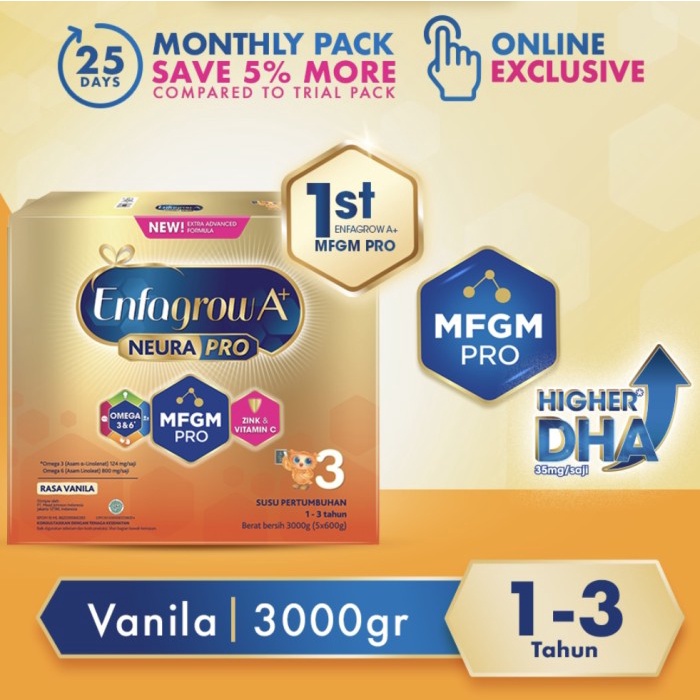 

enfagrow a+ 3 3000 gr neura pro vanila PROMO susu anak