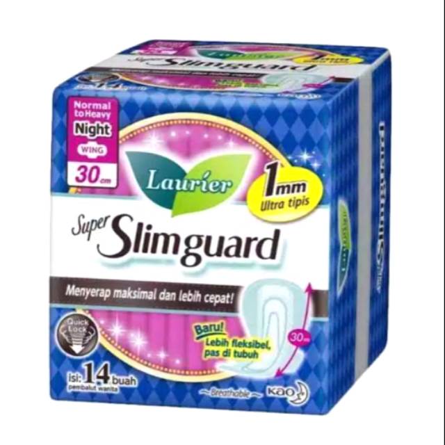 LAURIER SlimGuard NIGHT wing 30CM ISI 14 pads pembalut wanita (no.16)