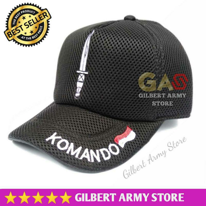 Topi Komando Kopassus Jala Hitam GILBERT ARMY STORE Grosir Topi Tni Murah Topi bordir komando