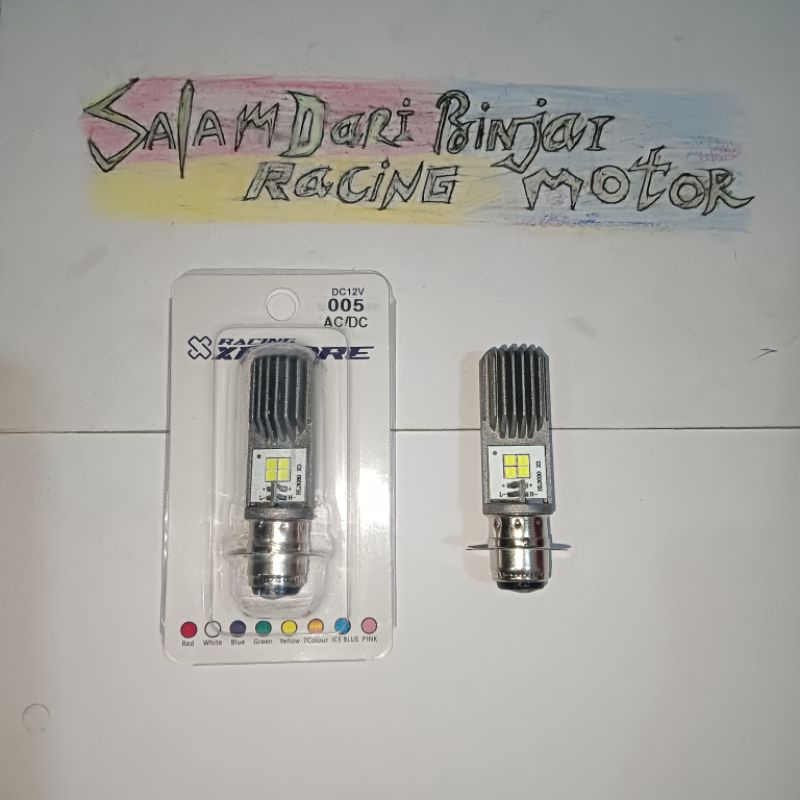 BOLA LAMPU DEPAN LED H4 MOTOR BEAT PALING SUPER TERANG BEBEK MATIC