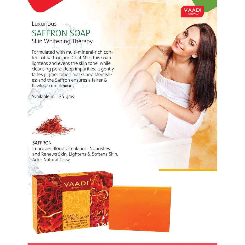 Saffron Facewash ORIGINAL VAADI HERBALS India Skin Whitening with Sandal extract