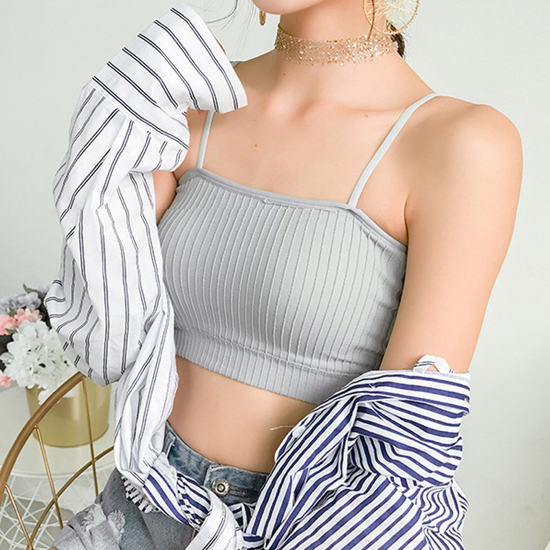 Tanktop Edrea RIB - Crop Top Wanita Tali Spagetti Korean Style-1
