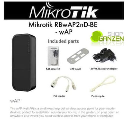 Mikrotik Router Wireless RBwAP2nD-BE (WAP-Black) / RBwAP2ND