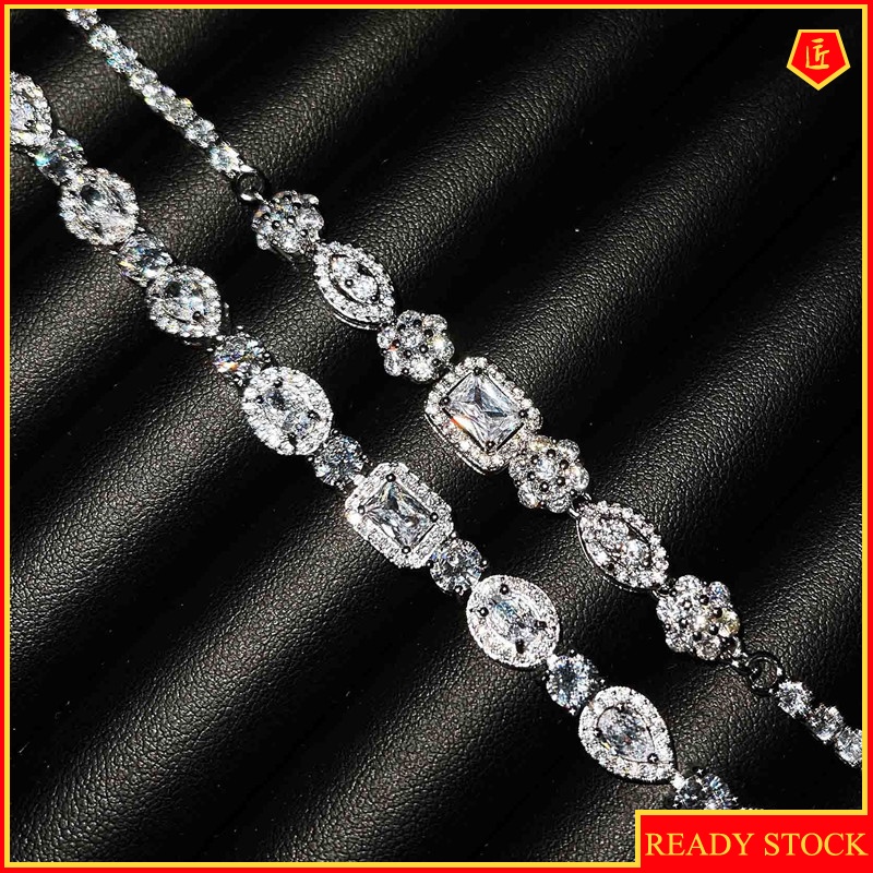 [Ready Stock]Niche Design S925 Silver Cold Style Diamond Bracelet