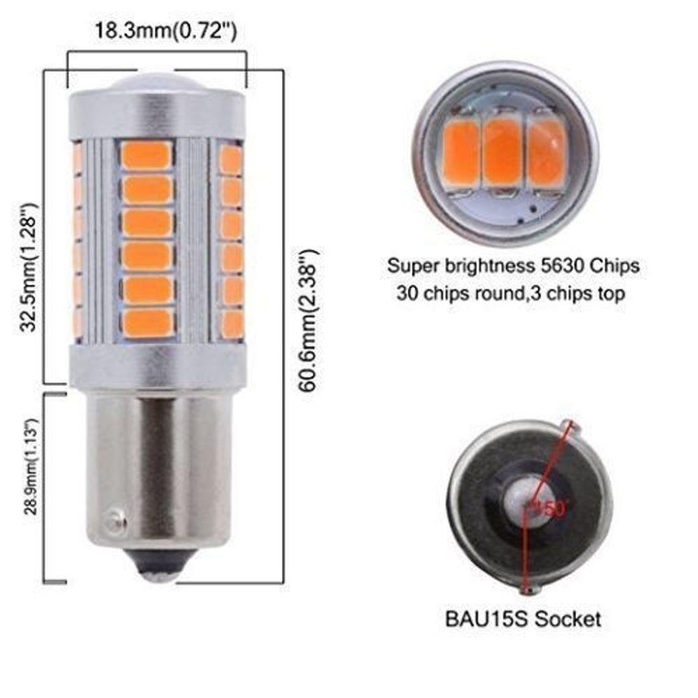 Lanfy Lampu Bohlam 2PCS/pack DC 12V Sein Lampu Parkir Lampu Kabut5730 33 SMD LED Bulb Headlight Bulbs