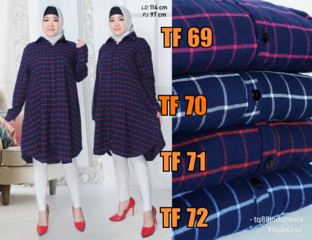 Tunik flanel jumbo/tunik flanel/tunik jumbo/tunik kotak kotak/tunik/tunik kemeja/tunik terbaru/tunik