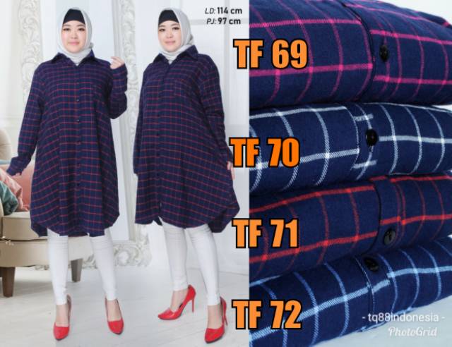 Tunik flanel jumbo/tunik flanel/tunik jumbo/tunik kotak kotak/tunik/tunik kemeja/tunik terbaru/tunik