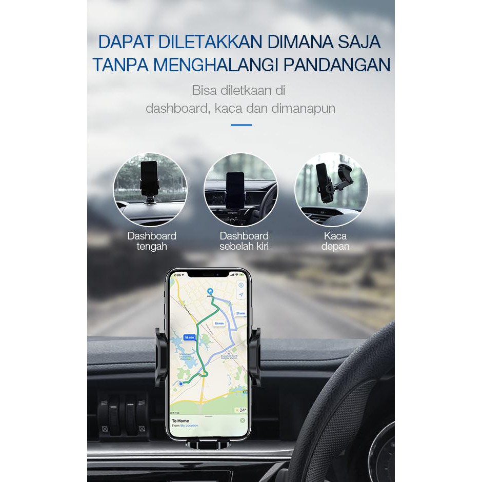 Robot RT-CH12 Car Holder Dashboard &amp; Kaca Depan / Holder Mobil