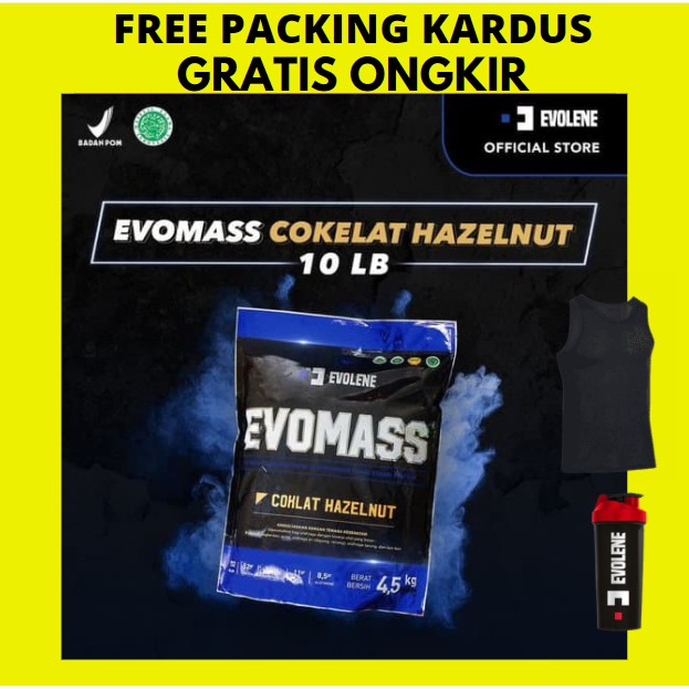 Evolene Evo Mass Gainer EvoMass 10 Lbs BPOM HALAL 10Lbs 10Lb LB 4.5 KG 4.5kg kilo gram 4,5 4,5kg ++ COKLAT / HAZELNUT EVOMAS MAS SURPLUS KALORI GYM MUSCLE FITNESS PRO BSN NUTRITION ULTIMATE M1 FIRST EVOLEN EVOLIN EVOLINE VANILA VANILLA ICE CREAM