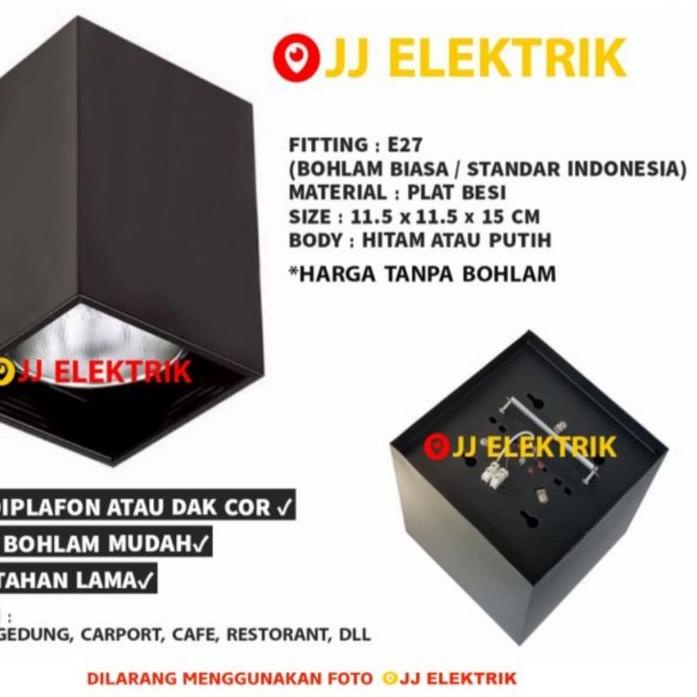 GROSIR Kap Lampu Downlight Outbow 3 Inch 3.5 Inch Fitting E27 Ulir Bohlam Standar Hitam Putih Bulat 