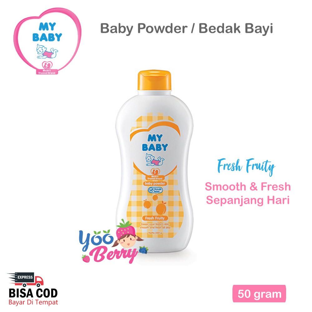 My Baby Powder Bedak Bayi Fresh Fruity 50 Gram Berry Mart