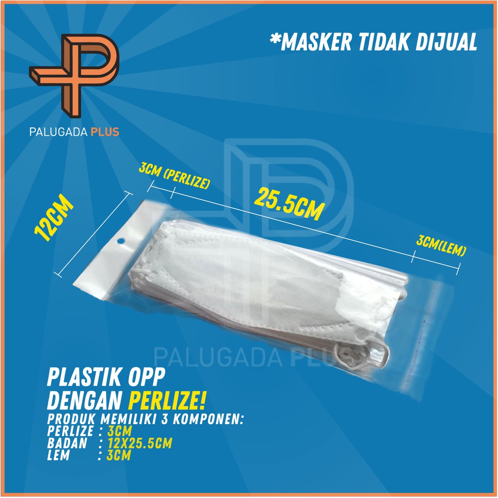 

[PROMO 9.9] Plastik OPP Perlize Uk 12x28.5/25 +3cm(lem) untuk masker kf94, aksesoris, souvenir, isi: 100pcs/pack