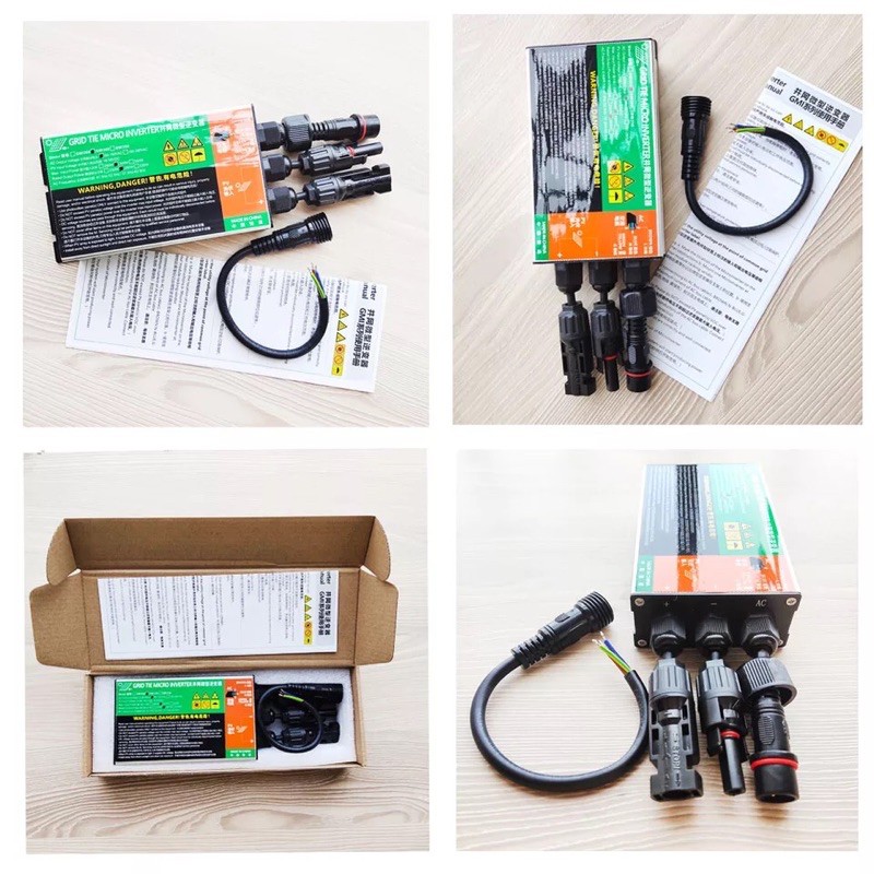 Grid Tie Inverter 350W MPPT 18V-50VDC Ke 110V-230VAC Microinverter Gelombang Sinus Murni