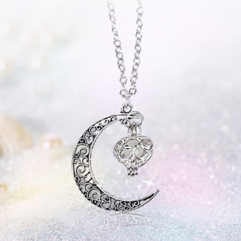 Kalung Lapis Silver Desain Naga Luminous Glow In The Dark Untuk Pria Dan Wanita