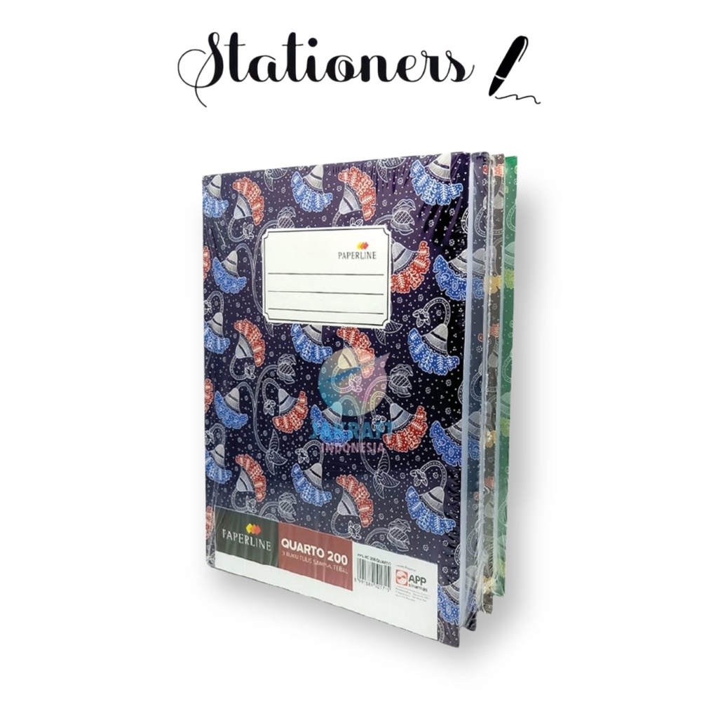 

Buku Tulis Hardcover Paperline Quarto / Kuarto / Kwarto 200 Lembar