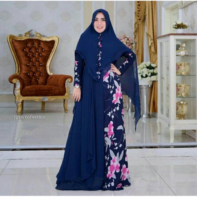 GAMIS FERIKHA SAFIRA SYARI PREMIUM (NAVY)