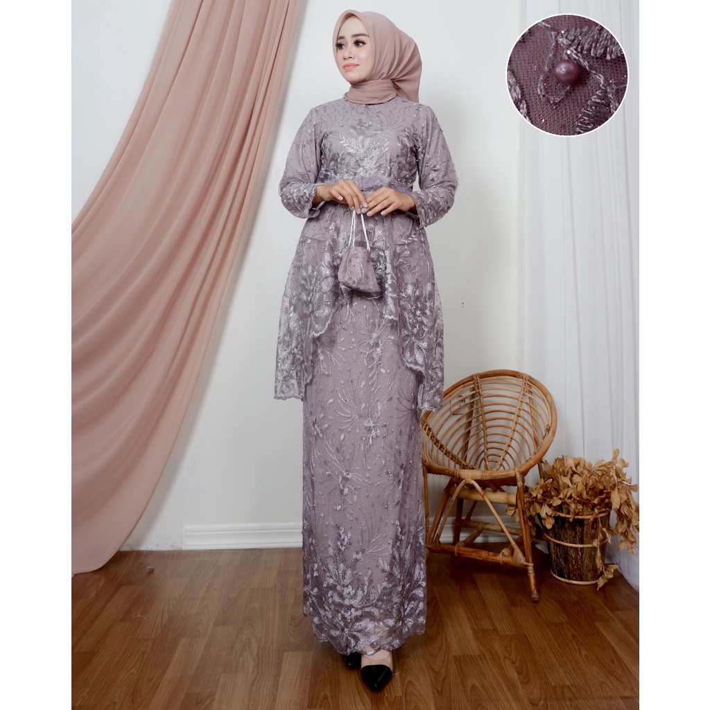 GAMIS SLAVINA // GAMIS BRUKAT / KEBAYA MODERN / OUTFIT BAJU PESTA / Gamis Brukat Tille / Setelan Terbaru / GAMIS PESTA