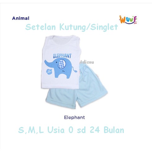 Wuuf Kids Setelan Kutung Singlet Bayi Motif S M L 0 sd 24 Bulan